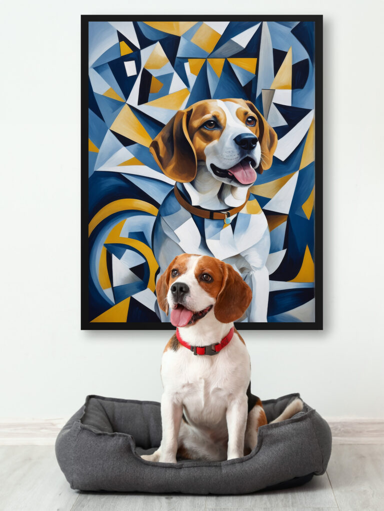 Cubism Style Custom Pet Portrait - Art Print