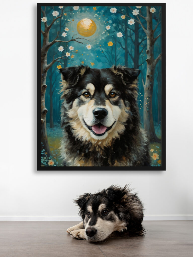 Gustav Klimt Style Custom Pet Portrait - Art Print
