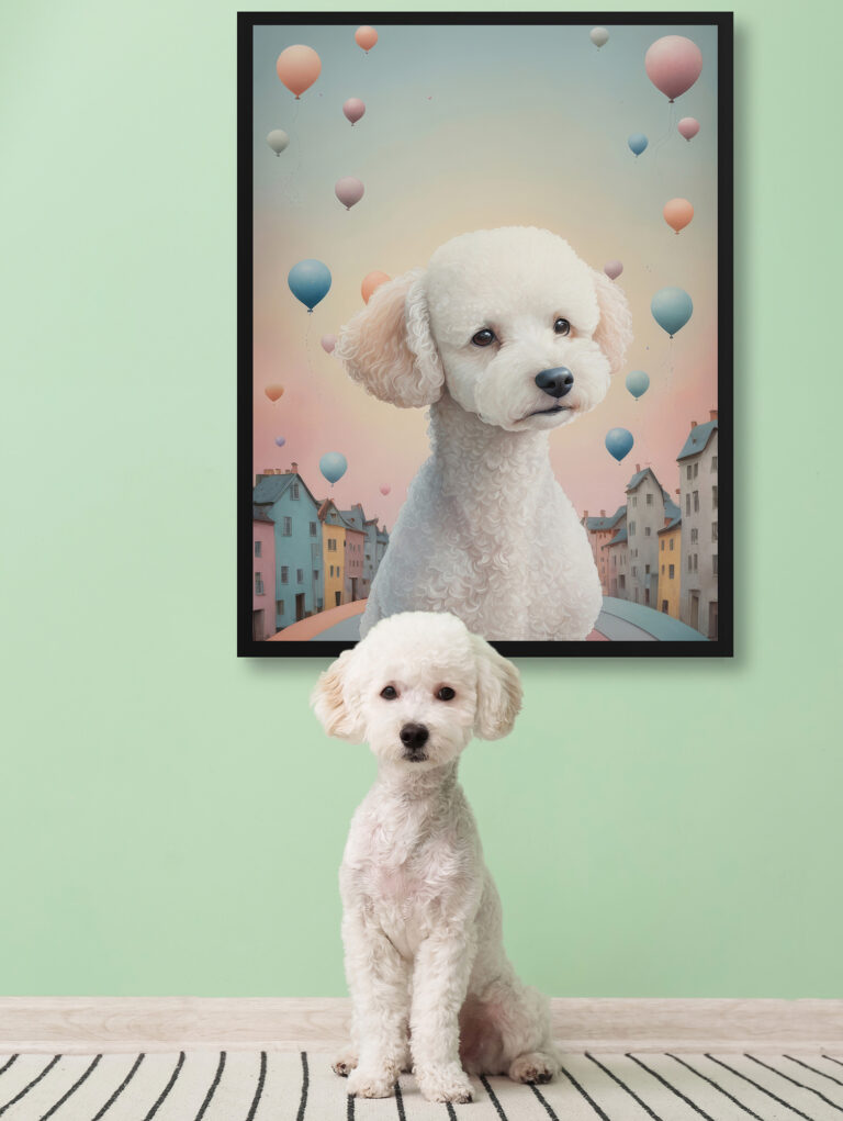 Whimsical Pastel Dream Style Custom Pet Portrait - Art Print